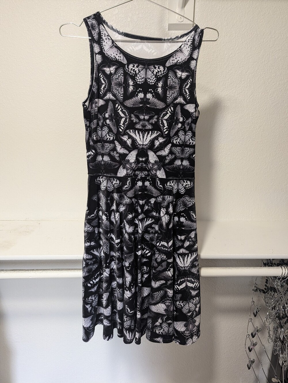 Blackmilk Dark Butterflies Velvet Princess Midi Dress - Picture 2 of 3